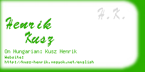 henrik kusz business card